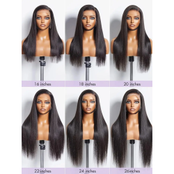 Silk Top Full Lace Human Hair Wig for Women, Silky Straight, Transparent Lace, Black Remy Hair, Silk Base, Pre Plucked, Glueless